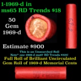 Shotgun Lincoln 1c roll, 1969-d 50 pcs Bank Wrapper.