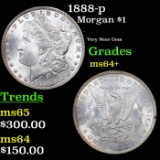 1888-p Morgan Dollar $1 Grades Choice+ Unc