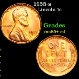 1955-s Lincoln Cent 1c Grades Gem+ Unc RD
