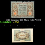 1920 Germany 100 Mark Note P# 69B Grades vf++