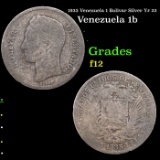 1935 Venezuela 1 Bolivar Silver Y# 22 Grades f, fine