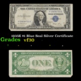 1935E $1 Blue Seal Silver Certificate Grades vf++