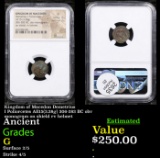 NGC Kingdom of Macedon Demetrius I Poliorcetes AE15(3.38g) 306-283 BC obv monogram on shield rv helm