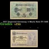 1917 Imperial Germnay 5 Mark Note P# 56B Grades vf++