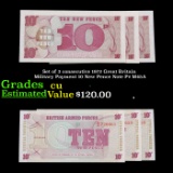 Set of 3 consecutive 1972 Great Britain Military Payment 10 New Pence Note P# M45A Grades CU