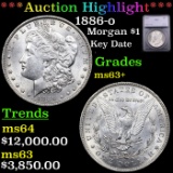***Auction Highlight*** 1886-o Morgan Dollar $1 Graded ms63+ BY SEGS (fc)