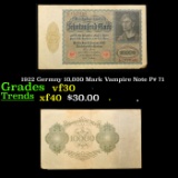 1922 Germny 10,000 Mark Vampire Note P# 71 Grades vf++