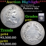 Proof ***Auction Highlight*** 1859 'French Head of Liberty' Pattern Half Dollar Judd-241, Pollock-2