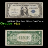 1935B $1 Blue Seal Silver Certificate Grades vf+