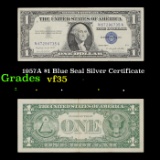 1957A $1 Blue Seal Silver Certificate Grades vf++