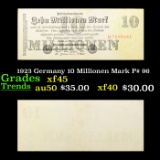 1923 Germany 10 Millionen Mark P# 96 Grades xf+