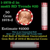 Shotgun Lincoln 1c roll, 1978-d 50 pcs Bank Wrapper.