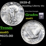 1929-d Standing Liberty Quarter 25c Graded ms65 BY SEGS