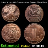 Lot of 4 1oz .999 Commerative Copper Medalions