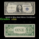 1935D $1 Blue Seal Silver Certificate Grades vf, very fine