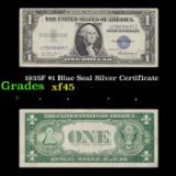 1935F $1 Blue Seal Silver Certificate Grades xf+