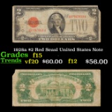 1928a $2 Red Seasl United States Note Grades f+