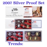 2007 United States Mint Silver Proof Set - 10 Piece set, about 1 1/2 ounces of pure silver