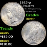 1923-p Peace Dollar $1 Grades Choice+ Unc