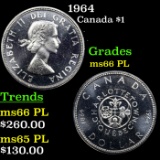 1964 Canada Dollar $1 Grades GEM+ UNC PL