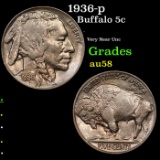1936-d Buffalo Nickel 5c Grades Choice AU/BU Slider