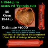 Shotgun Lincoln 1c roll, 1944-p 50 pcs String & Son Wrapper.