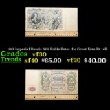 1912 Imperial Russia 500 Ruble Peter the Great Note P# 14B Grades vf++