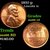 1957-p Lincoln Cent 1c Grades GEM+ Unc RD