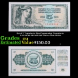 Set of 7 Yugoslavia Non-Consecutive Yugoslavia 5-10-20-50-100-500-100 Dinara Note series Grades CU