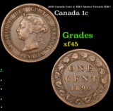 1890 Canada Cent 1c KM-1 Queen Victoria KM-7 Grades xf+