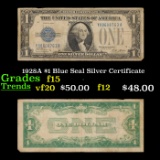 1928A $1 Blue Seal Silver Certificate Grades f+