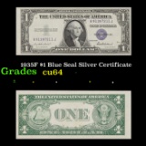 1935F $1 Blue Seal Silver Certificate Grades Choice CU