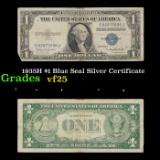 1935H $1 Blue Seal Silver Certificate  Grades vf+