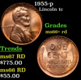 1955-p Lincoln Cent 1c Grades GEM++ RD