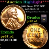 Proof ***Auction Highlight*** 1942 Lincoln Cent Near TOP POP! 1c Graded pr67 rd By SEGS (fc)
