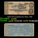 1864 $10 Confederate Note, T68 Grades Choice AU/BU Slider