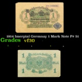 1914 Imerpial Germnay 1 Mark Note P# 51 Grades vf++