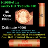 Shotgun Lincoln 1c roll, 1988-d 50 pcs Bank Wrapper.