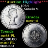 ***Auction Highlight*** 1964 Canada Dollar $1 Grades GEM++ PL BY SEGS (fc)