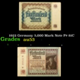 1922 Germany 5,000 Mark Note P# 81C Grades Select AU