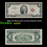 1963 $2 Red seal United States Note Grades Select AU