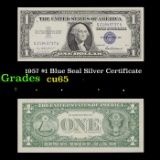 1957 $1 Blue Seal Silver Certificate Grades Gem CU