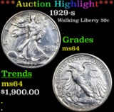***Auction Highlight*** 1929-s Walking Liberty Half Dollar 50c Graded Choice Unc BY USCG (fc)