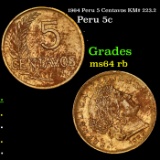 1964 Peru 5 Centavos KM# 223.2 Grades Choice Unc RB