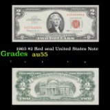1963 $2 Red seal United States Note Grades Choice AU