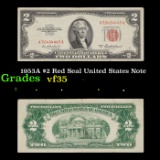 1953A $2 Red Seal United States Note Grades vf++