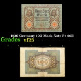 1920 Germany 100 Mark Note P# 69B Grades vf+
