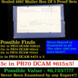 ***Auction Highlight*** Original sealed box 5- 1987 United States Mint Proof Sets (fc)
