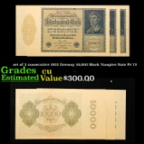 set of 3 consecutive 1922 Germny 10,000 Mark Vampire Note P# 72 Grades CU