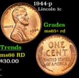 1944-p Lincoln Cent 1c Grades Gem+ Unc RD